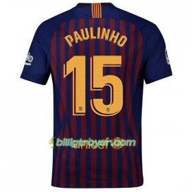 Billige Fotballdrakter FC Barcelona Paulinho 15 Hjemmedraktsett 2018/19 Kortermet